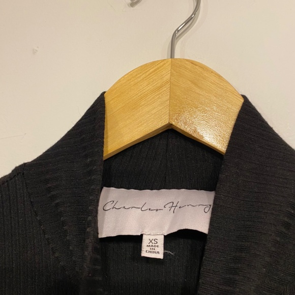 Charles Henry Black Mock-Neck Long Sleeve Stretchy Midi Dress Size XS - Picture 7 of 7